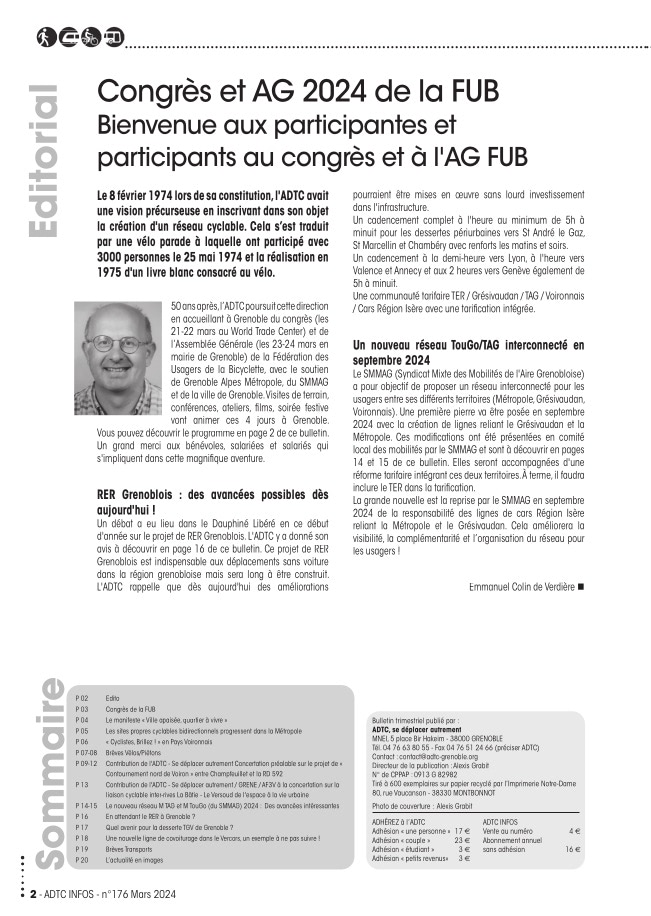 Edito du numéro 176 d'ADTC-Infos.