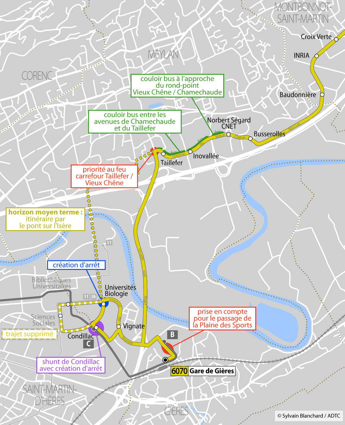 Propositions ADTC pour la ligne 6070 : plan d'ensemble.