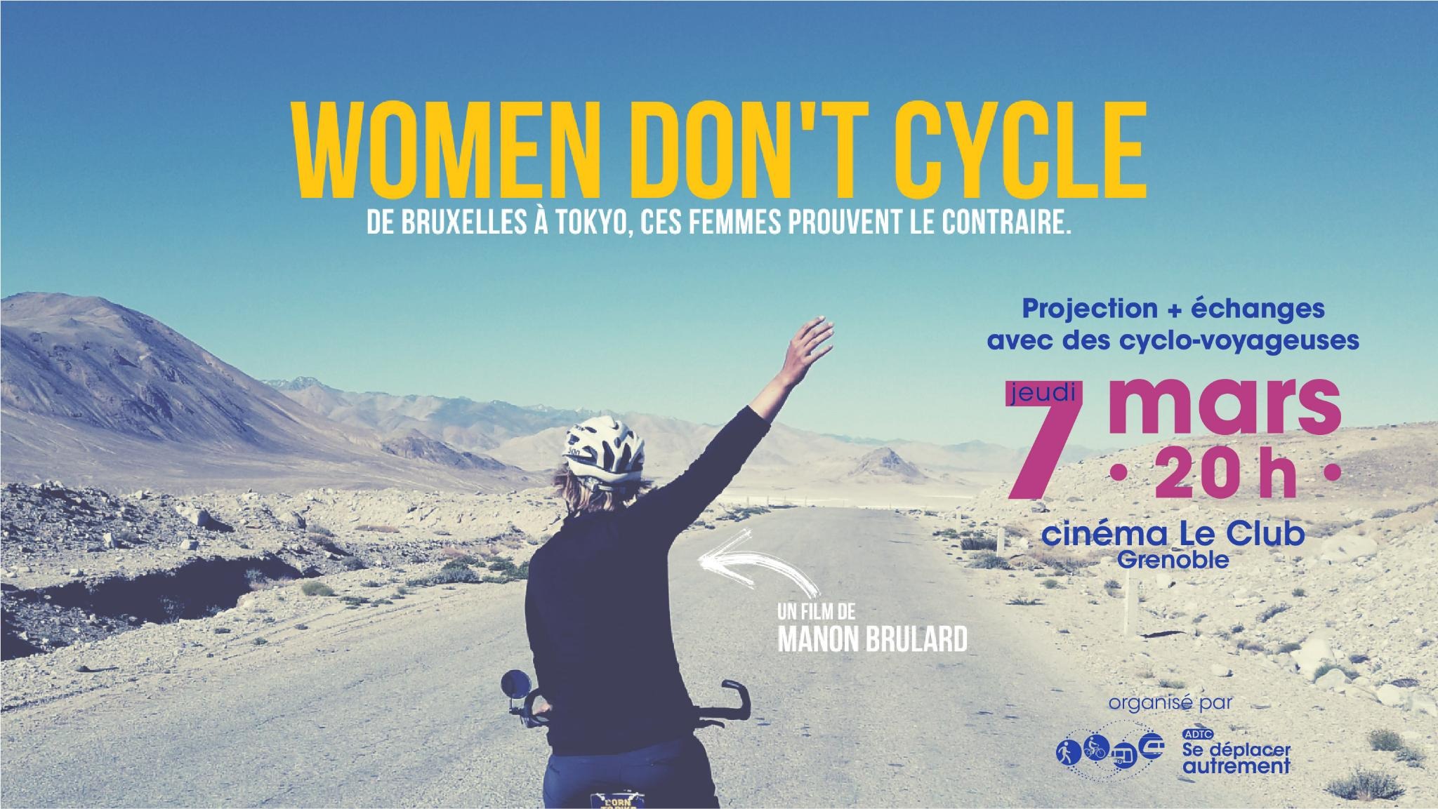 Film Women don’t Cycle puis débat – cinéma le Club à Grenoble jeudi 7 mars 20h