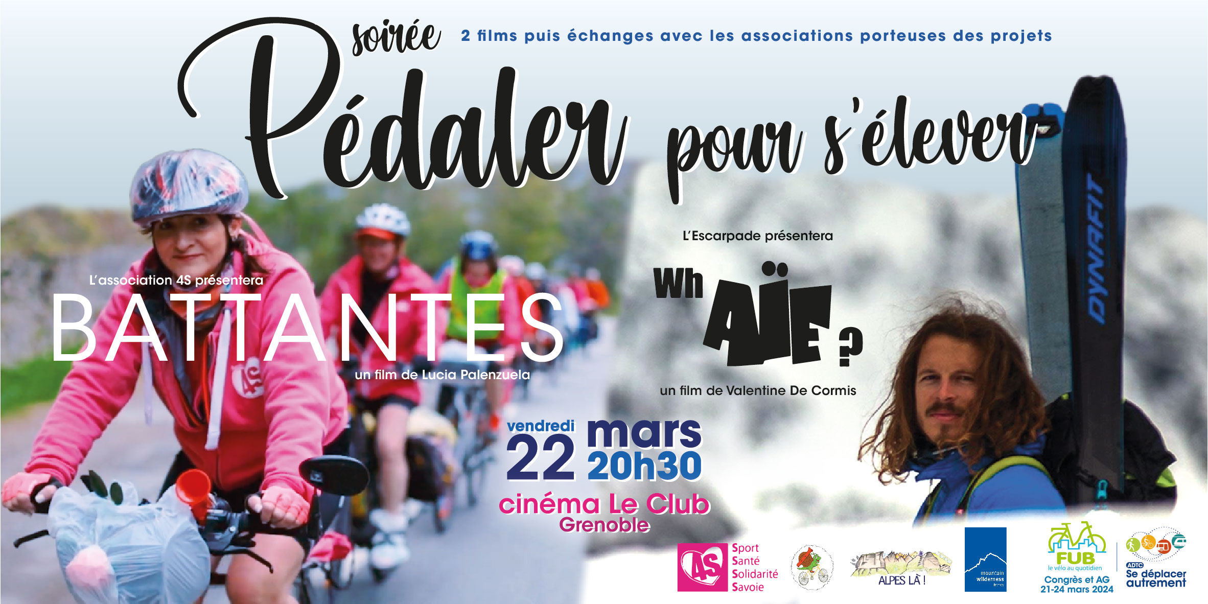 Soirée Pédaler pour s’élever – cinéma le Club à Grenoble vendredi 22 mars 20h30