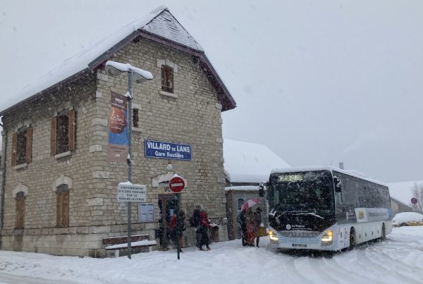 La gare routière de Villard-de-Lans au cours de l'hiver 2021.